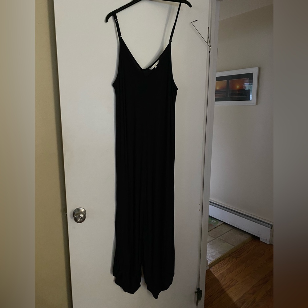 Solid black maxi dress